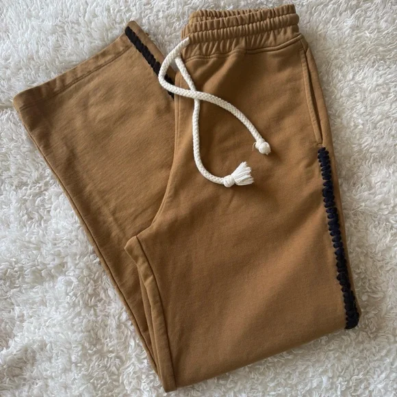 JW Anderson Wide Leg Contrast Stitch Track Pant French Terry in tobacco Sz Small - Picture 13 of 16